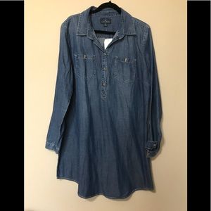 Lucky Brand Blue Denim Pocket Lyocell Dress